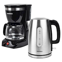 Combo Daewoo Cafetera 1.25L 12 tazas+Hervidor Metalico 1.7